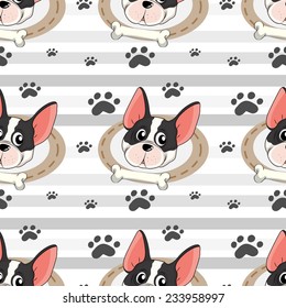 Wrapping paper with dogs and bones