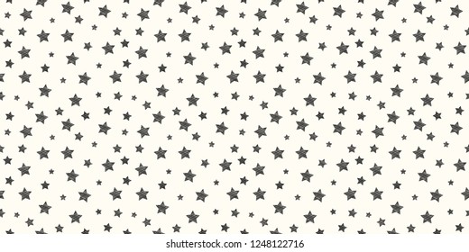 Wrapping paper with hand drawn stars. Vector.
