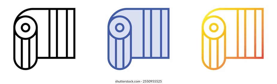 wrapping paper icon. Linear, Blue Fill and Gradient Style Design Isolated On White Background