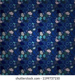 Wrapping paper. Nice birthday background on brown, white and black. Vector illustration. Seamless pattern with cakes.