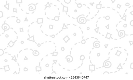 Wrapping paper pastel light grey color. Simple flat drawing dots and shapes. Craft wallpaper gift decoration Vector background illustration.