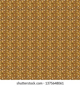 Wrapping paper. Seamless with cupcake on white, brown and yellow Background. For food poster design. Vector illustration.
