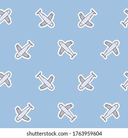 Wrapping paper - Seamless pattern of airplane and travel symbols for vector graphic design