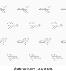 Wrapping paper - Seamless pattern of an airplane in fly for vector graphic design