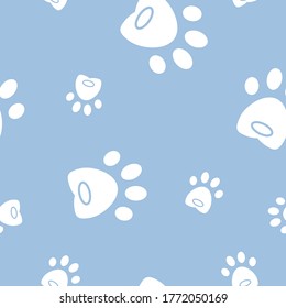 Papel de envolvimiento - Patrón sin inconvenientes de los símbolos de la huella animal para el diseño gráfico vectorial