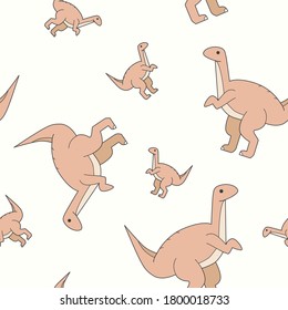 Wrapping paper - Seamless pattern of animals Jurassic period, dinosaurs for vector graphic design