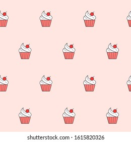 Wrapping paper - Seamless pattern of cake, cupcake and muffin for vector graphic design