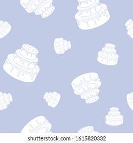 Wrapping paper - Seamless pattern of cake, cupcake and muffin for vector graphic design