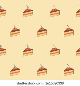Wrapping paper - Seamless pattern of cake, cupcake and muffin for vector graphic design