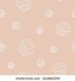 Wrapping paper - Seamless pattern of cake, cupcake and muffin for vector graphic design