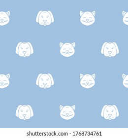 Wrapping paper - Seamless pattern of cat and dog symbols for vector graphic design