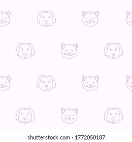 Papel de envolvimiento - Patrón sin inconvenientes de símbolos de gato y perro para el diseño gráfico vectorial