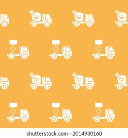 Wrapping paper - Seamless pattern of crane and mixer truck symbols for vector graphic design