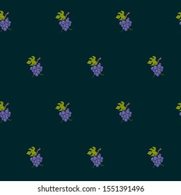 Wrapping paper - Seamless pattern of grapes and leaf for vector graphic design