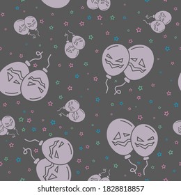 Wrapping paper - Seamless pattern of halloween symbols for vector graphic design