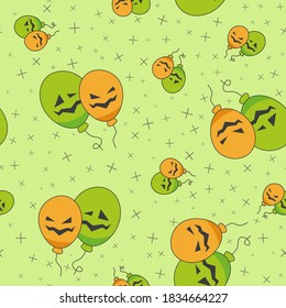 Wrapping paper - Seamless pattern of halloween symbols for vector graphic design