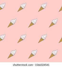 Wrapping paper - Seamless pattern of ice cream for vector graphic design