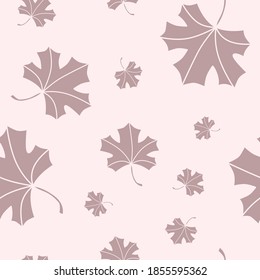 Wrapping paper - Seamless pattern of maple
leaf symbols for vector graphic design