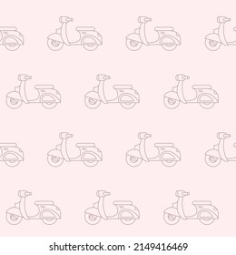 Wrapping paper - Seamless pattern of motor scooter symbols for vector graphic design