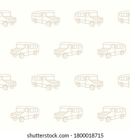 Wrapping paper - Seamless pattern of School Bus for vector graphic design