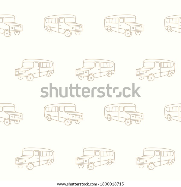 Wrapping Paper Seamless Pattern School Bus Stock Vector (Royalty Free ...