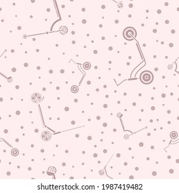 Wrapping paper - Seamless pattern of scooter symbols for vector graphic design