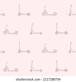 Wrapping paper - Seamless pattern of scooter symbols for vector graphic design
