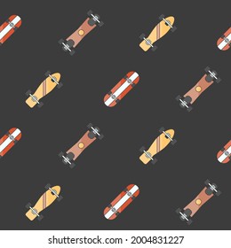 Papel de envolvimiento - Patrón sin inconvenientes de los símbolos de skateboard para el diseño gráfico vectorial