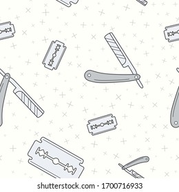 Wrapping paper - Seamless pattern of symbols barbershop for vector graphic design