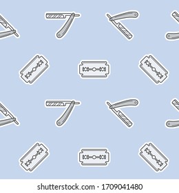 Wrapping paper - Seamless pattern of symbols barbershop for vector graphic design