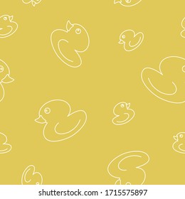 Wrapping paper - Seamless pattern of symbols toy duckling for vector graphic design