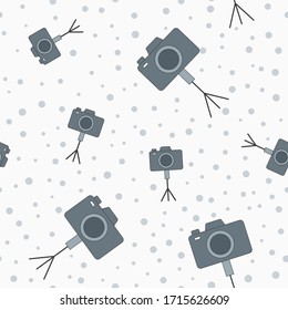 Wrapping paper - Seamless pattern of symbols photo camera for vector graphic design