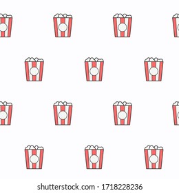 Wrapping paper - Seamless pattern of symbols popcorn for vector graphic design