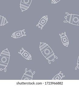 Papel de envolver - Patrón sin inconvenientes de los símbolos cohete para el diseño gráfico vectorial