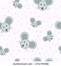 Wrapping paper - Seamless pattern of symbols mouse for vector graphic design