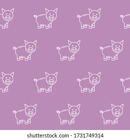 Wrapping paper - Seamless pattern of symbols pig for vector graphic design