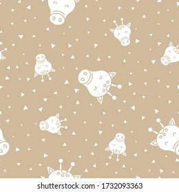 Papel de envolvimiento - Patrón sin inconvenientes de la jirafa de símbolos para el diseño gráfico vectorial