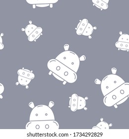 Wrapping paper - Seamless pattern of symbols hippopotamus for vector graphic design