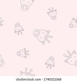 Wrapping paper - Seamless pattern of symbols giraffe for vector graphic design