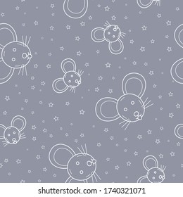 Wrapping paper - Seamless pattern of symbols mouse for vector graphic design