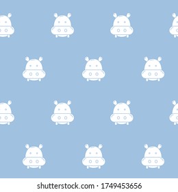 Papel de envolvimiento - Patrón sin inconvenientes de símbolos hippotamus para el diseño gráfico vectorial