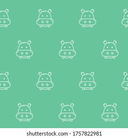 Wrapping paper - Seamless pattern of symbols hippopotamus for vector graphic design