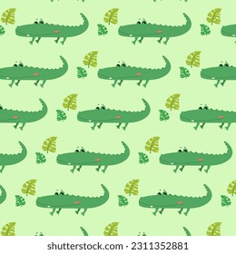 wrapping paper seamless pattern of symbols crocodile