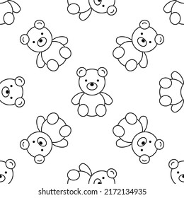 Wrapping paper - Seamless pattern of teddy bear animal toys for vector graphic design