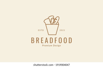 wrapping paper with shopping bread line logo design vector icon symbol illustration