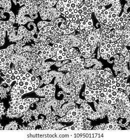 Wrapping paper. Valentine':s day. Abstract seamless love pattern. Heart Doodle. Raster. Drawing in sketch style on blue, black and pink colors.