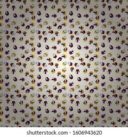 Wrapping paper. Vector. Bright birthday pattern on white, neutral and purple. Watercolor seamless pattern with cupcakes.