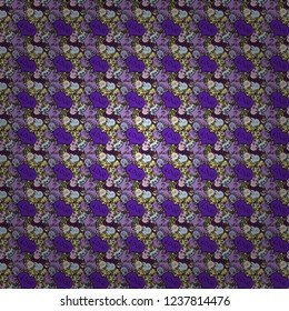 Wrapping paper. Vector. Drawing in sketch style on black, neutral and violet colors. Abstract seamless love pattern. Valentine':s day. Heart Doodle.