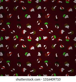Wrapping paper. Vector illustration. Seamless pattern with cakes. Nice birthday background on white, red and brown.