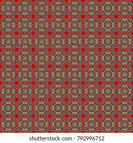 Wrapping and scrapbook paper. Abstract seamless pattern, Indian ornament. Print for fabric or textile. Vector floral mandala.